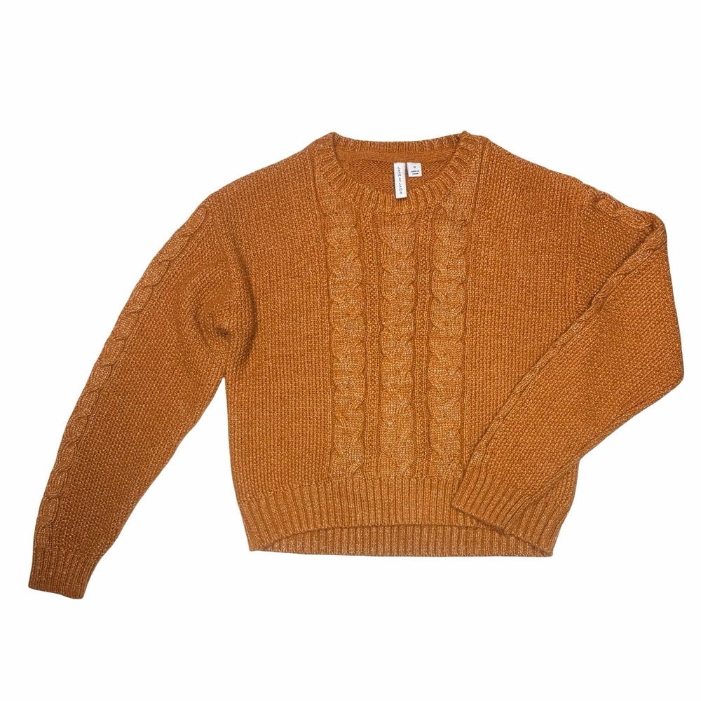 Janie and Jack Girls Brown Cable Knit Sweater Size 12 Sparkle Crewneck